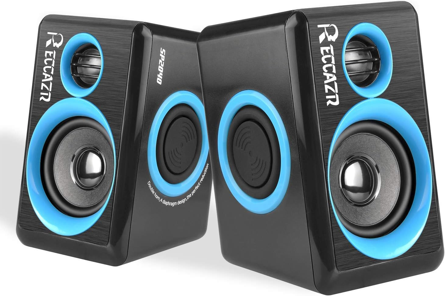 RECCAZR SP2040 Surround Computer Speakers with Deep Bass USB Wired Powered Multi