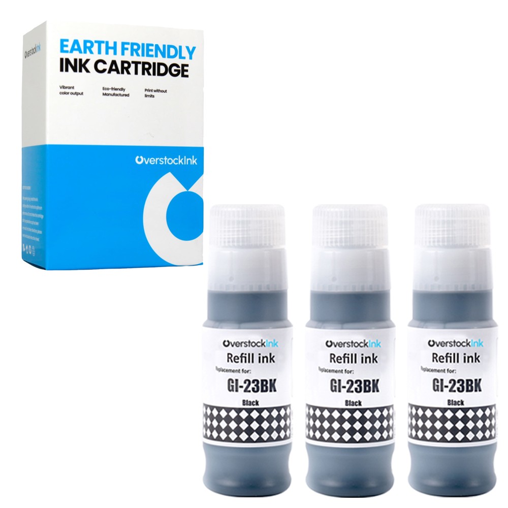 3-Pack OSI Compatible Black GI-23 Ink Bottle fits Canon PIXMA G620