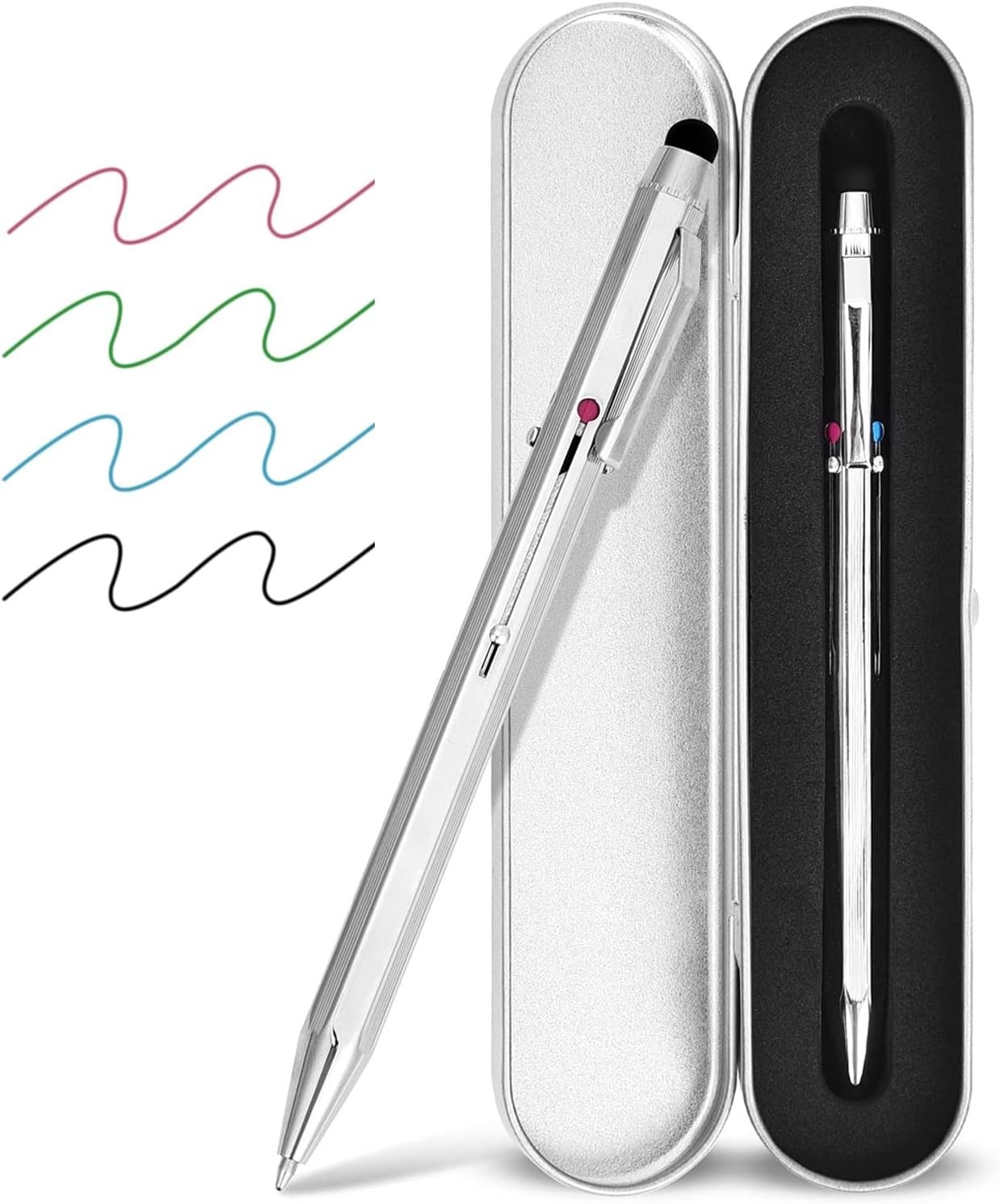 5-in-1 Stylus Pen&Multicolored Pen in One, Multifunction Pen with Metal Gift Box