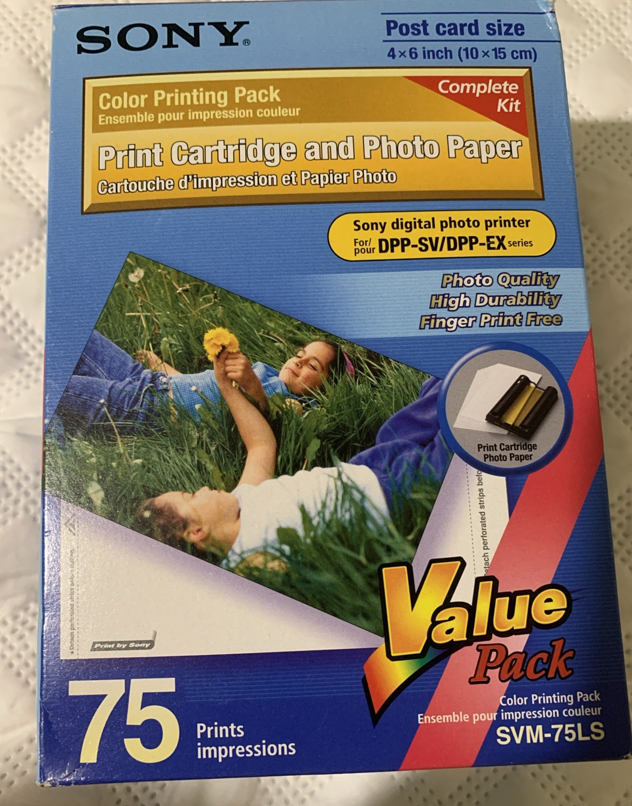 NEW Sony Color Printing Pack Print Cartridge & Photo Paper SVM-75LS - 75 Prints
