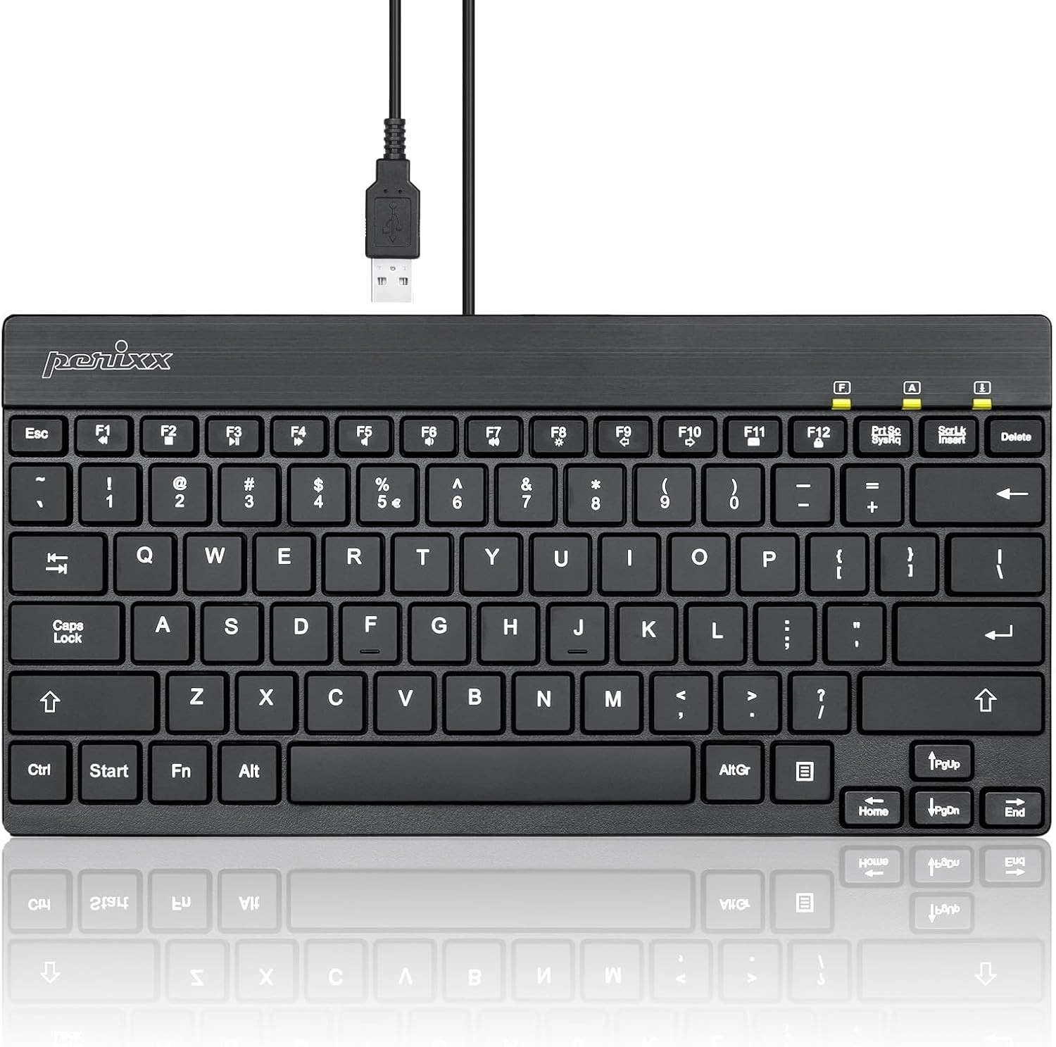 PERIBOARD-326 Wired Mini Backlit USB Keyboard with Low Profile Keys, US English