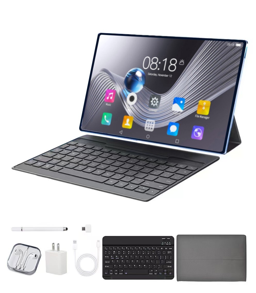 New Tablet 10. 1 inch 8G+256G ROM Android 12 Wifi 5G/4G Dual SIM Bundle Keyboard