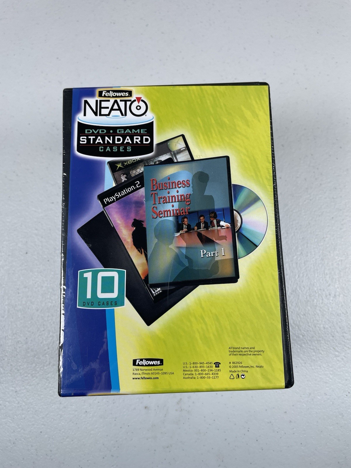 Fellowes 862926 NEATO Standard CD/DVD/Game 10 Plastic Cases - New Sealed pack