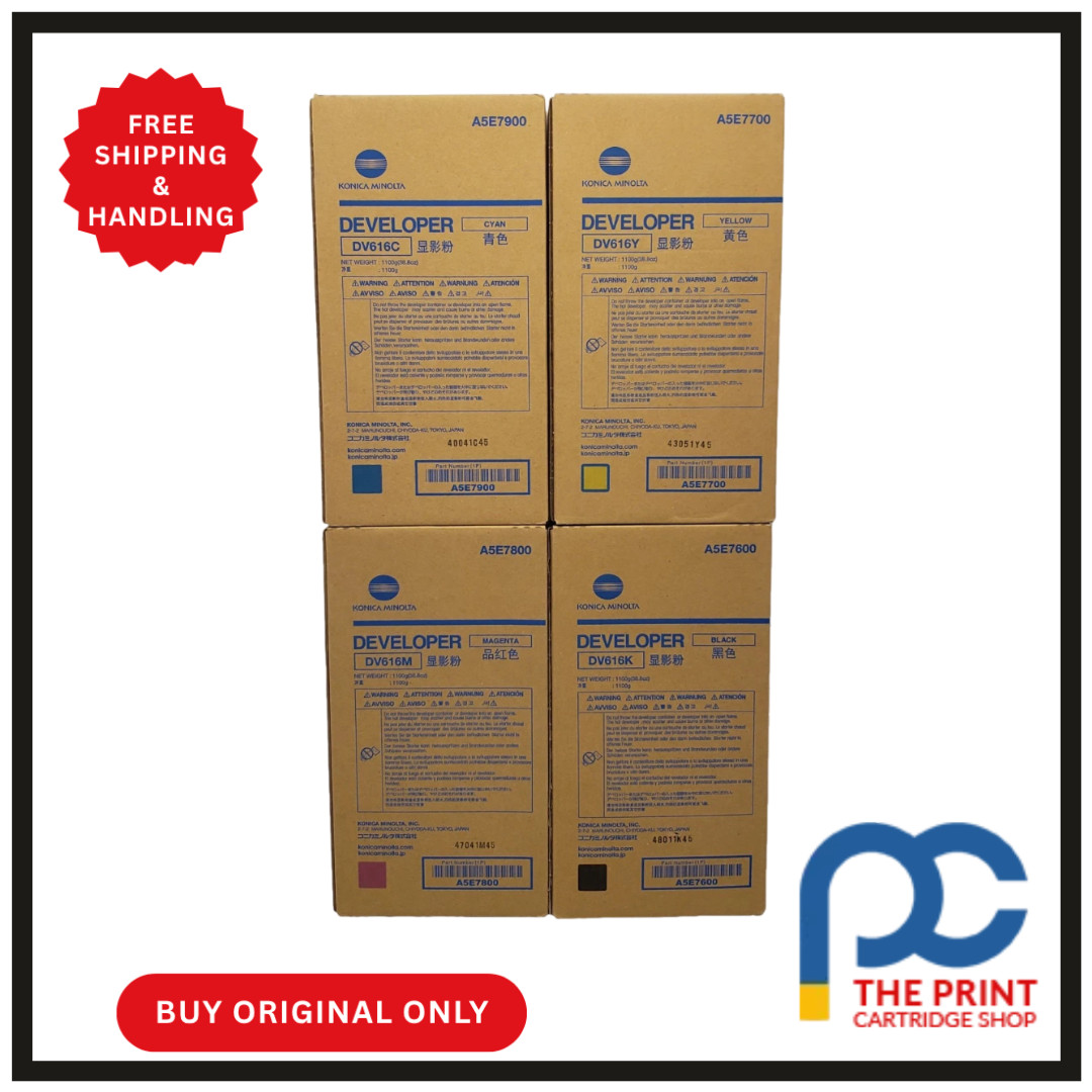 Konica Minolta DV616C DV616Y DV616M DV616K Developer Set C6085 C6100 C1100 C1085