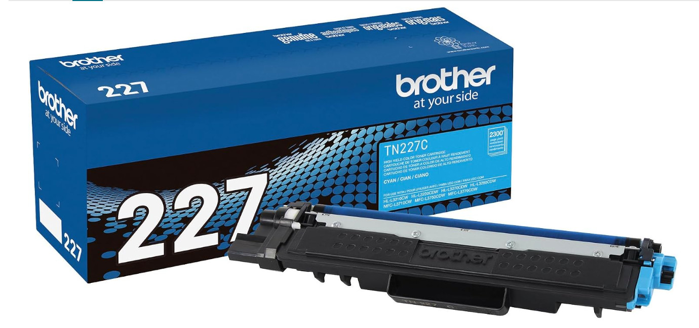 Brother TN227C Cyan Toner Genuine OEM High Yield 2300 Pages New