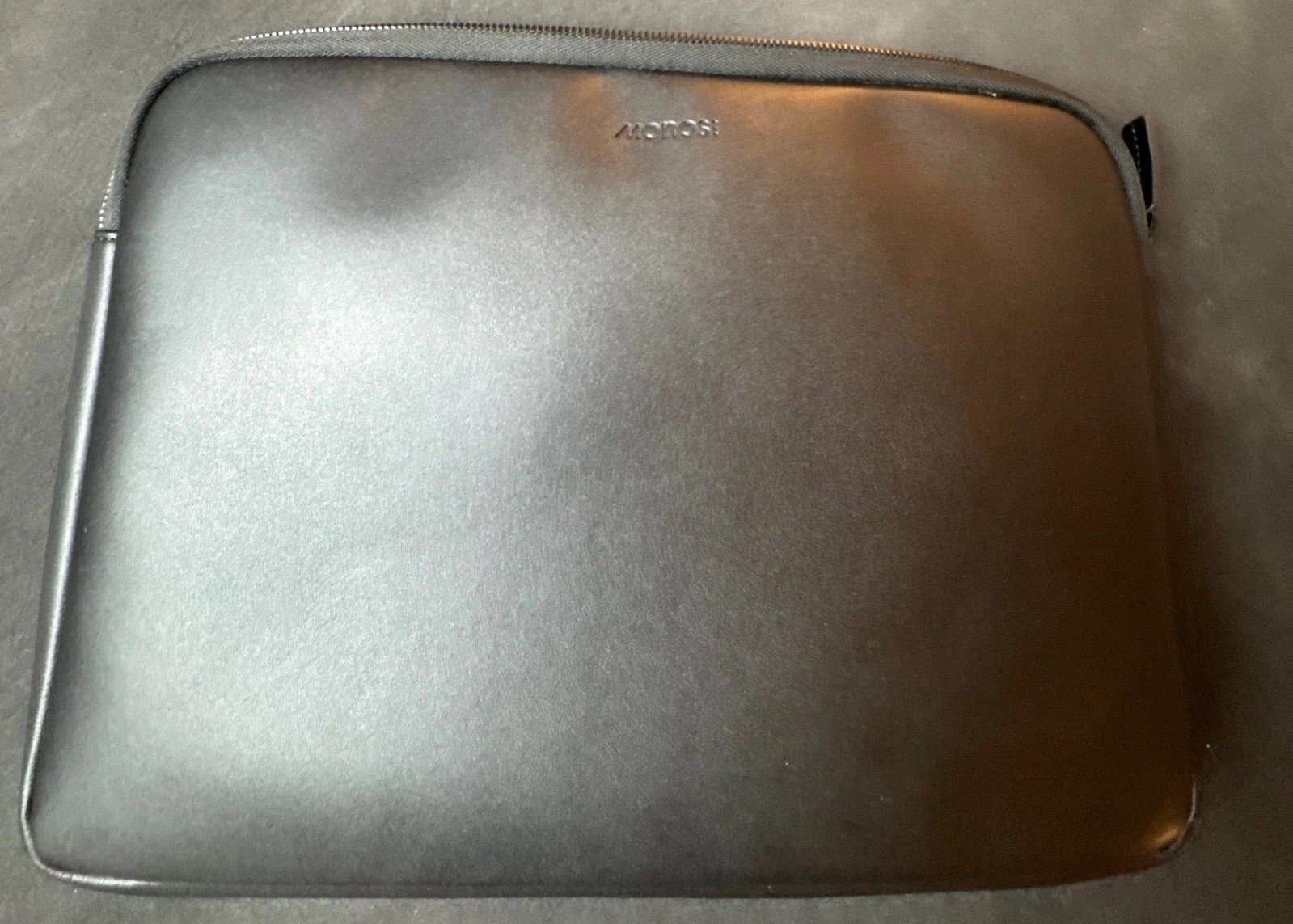 Monos Metro Laptop Sleeve Black Vegan Leather Minimalist Case 13-14 inch Travel