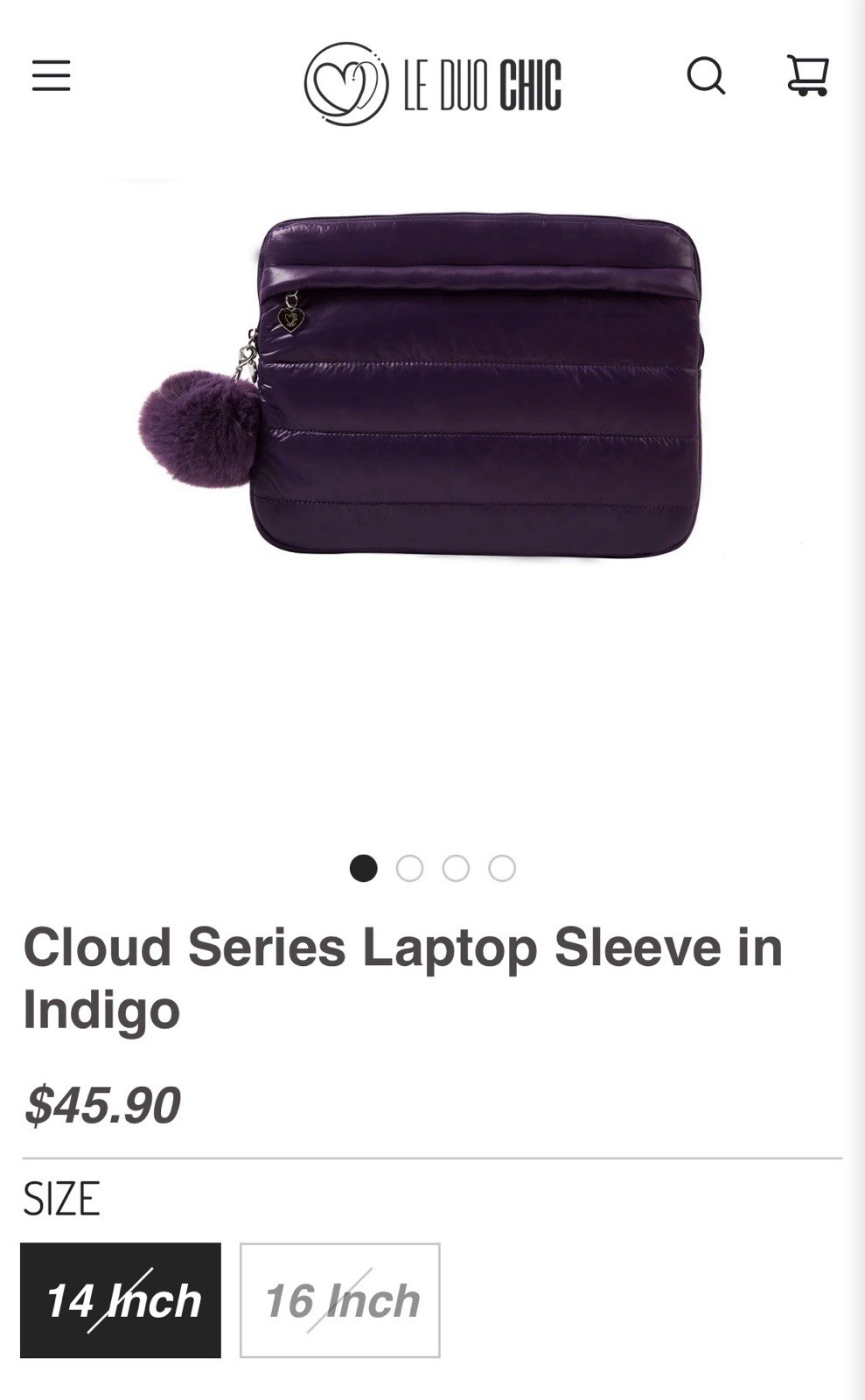 Le duo chic Puffer Laptop Bag Dimensions: ( 15.0 x 10.6 x 0.8 inches)