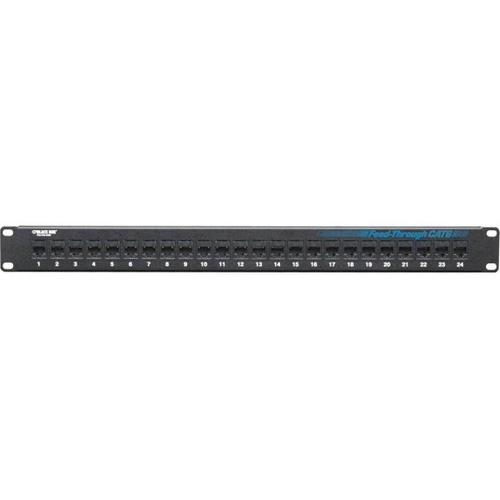 Black Box CAT6 Feed-Through Patch Panel Unshielded 24-Port JPM818A