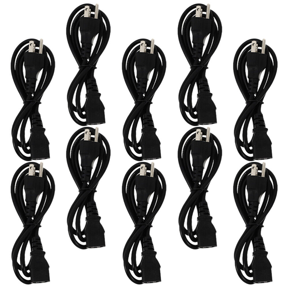 10X 3 Prong Replacement AC Power Cord Cable Plug for PC Desktop Dell XBox Cisco
