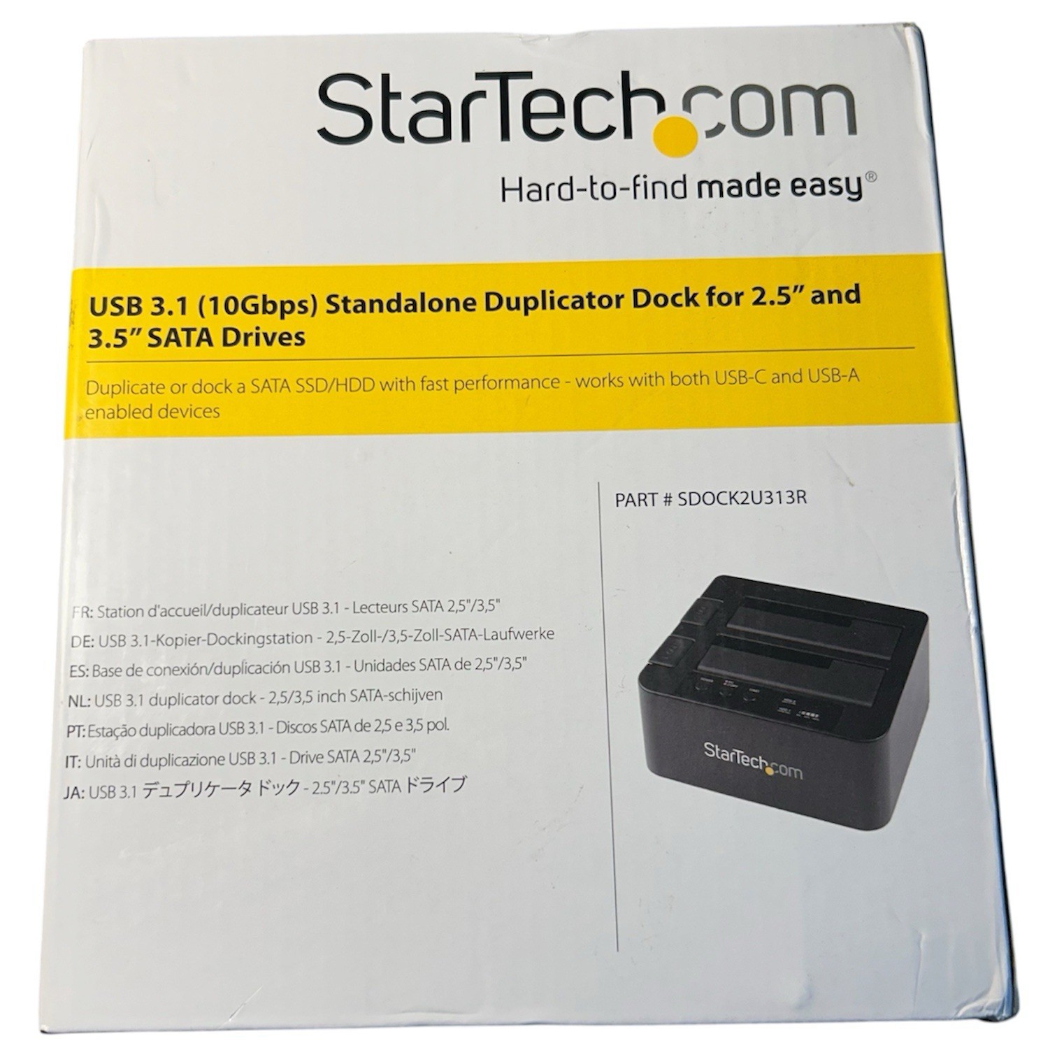 StarTech.com Standalone Hard Drive Duplicator External Dual Bay HDD/SSD - NEW OB