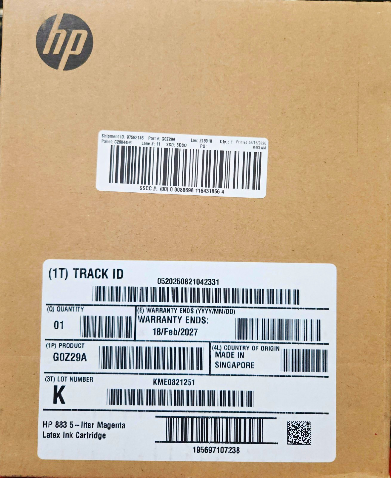 HP 883 5-Liter Latex Ink Cartridge Magenta Genuine/Original G0Z29A