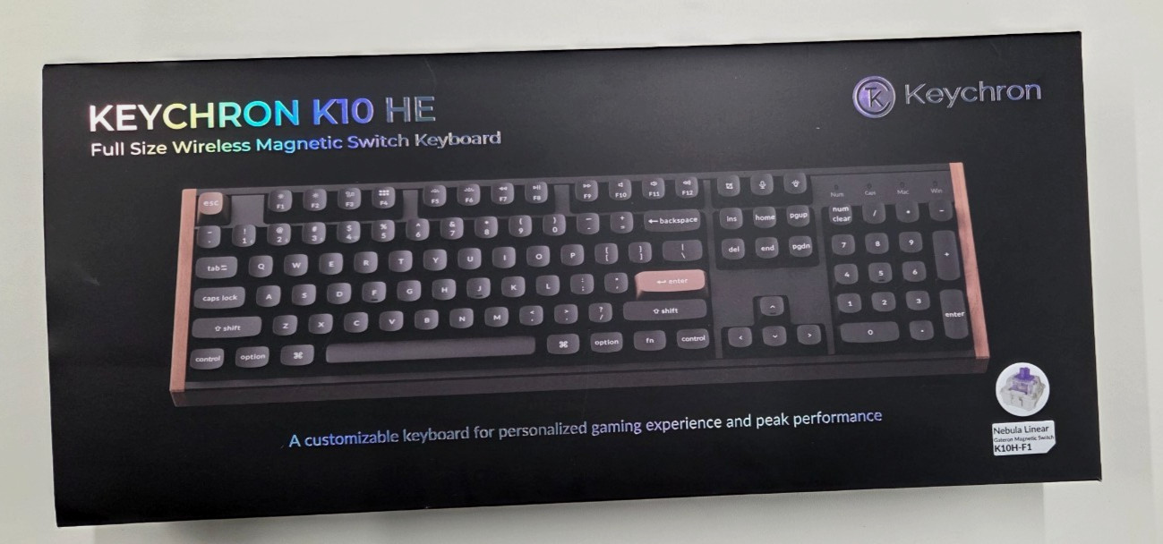 Keychron K10 HE 100% Custom Hall Effect Mechanical Gaming Keyboard QMK Black