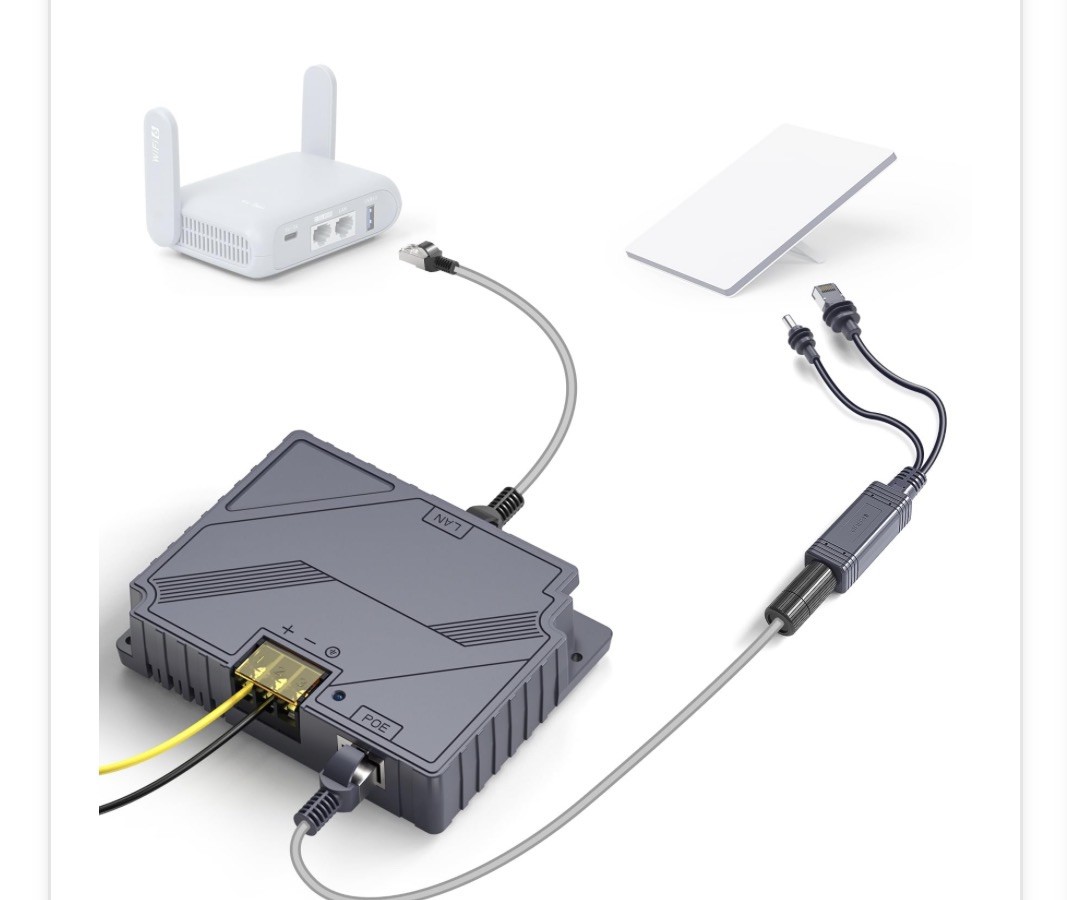 XLTTYWL Starlink Mini Poe Injector, 150W 2 in 1 GigE Passive & ESD Protection...