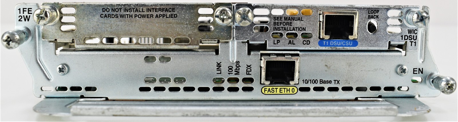 Cisco NM-1FE2W Fast Ethernet Network Expansion Module w/ WIC 1DSU Interface Card