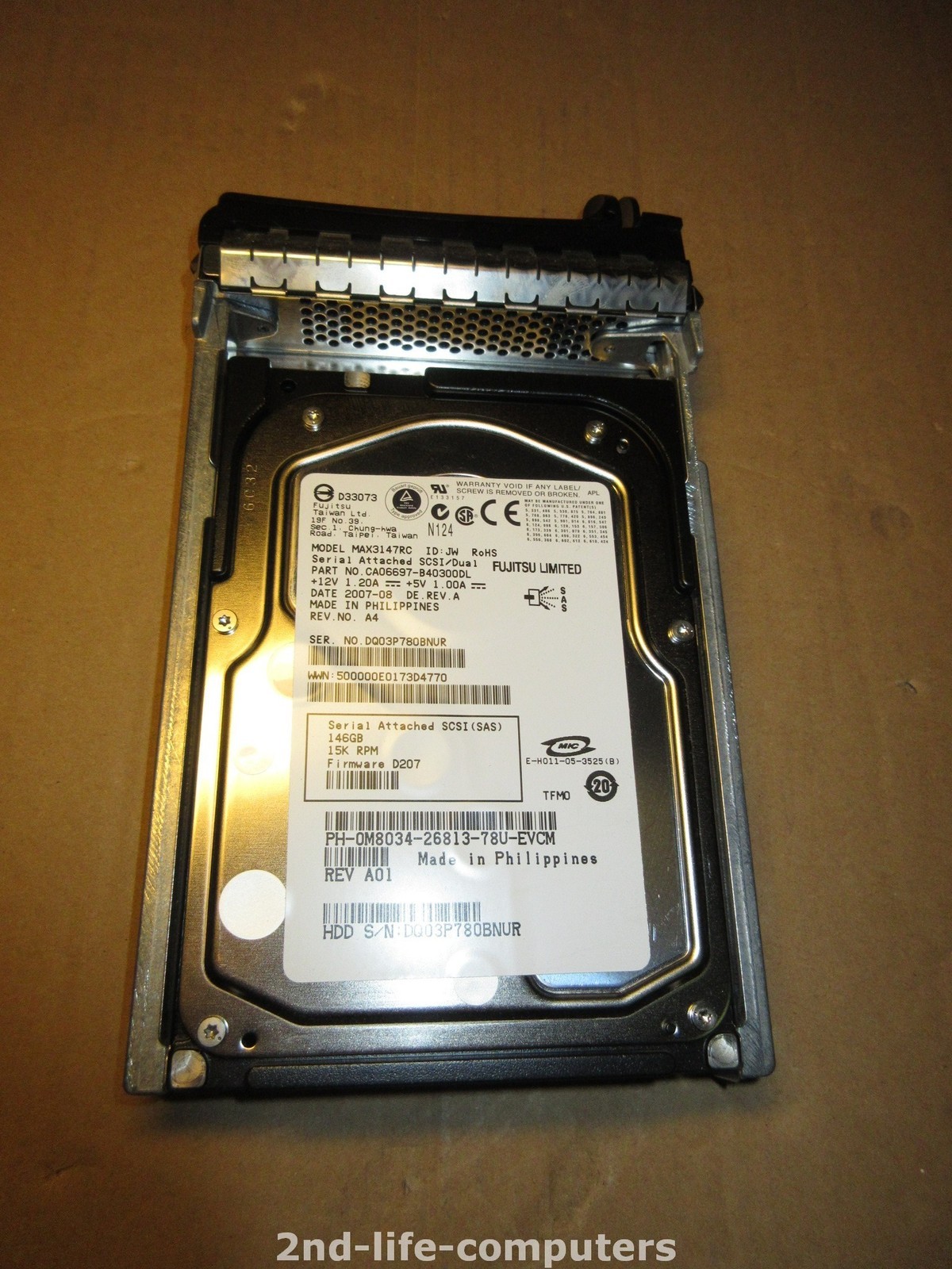 Dell FUJITSU MAX3147RC 146GB SAS Hard Drive HDD 15K, RY491, NP658, KU877, M8034