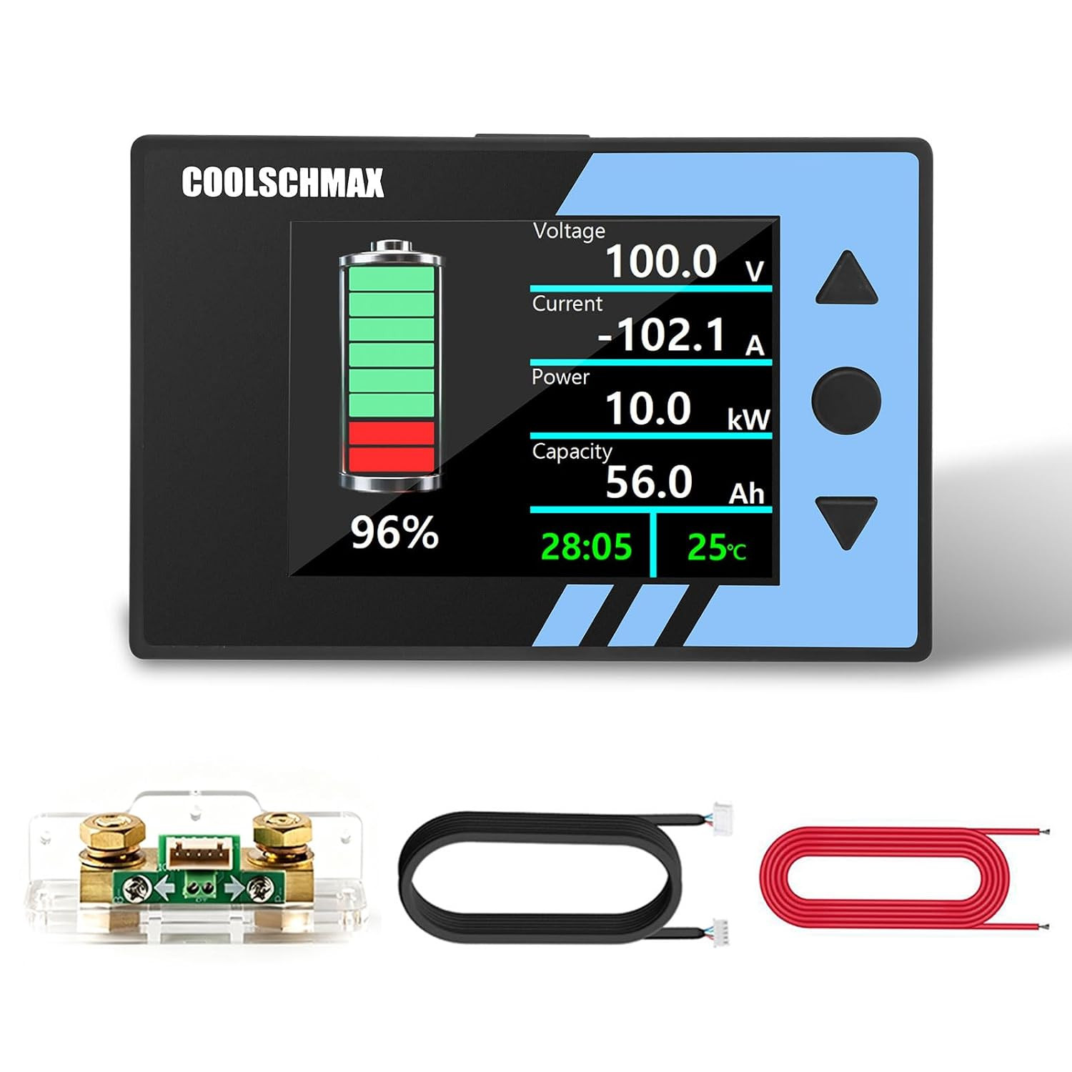 Battery Monitor with Shunt, 300A 2.4" TFT LCD