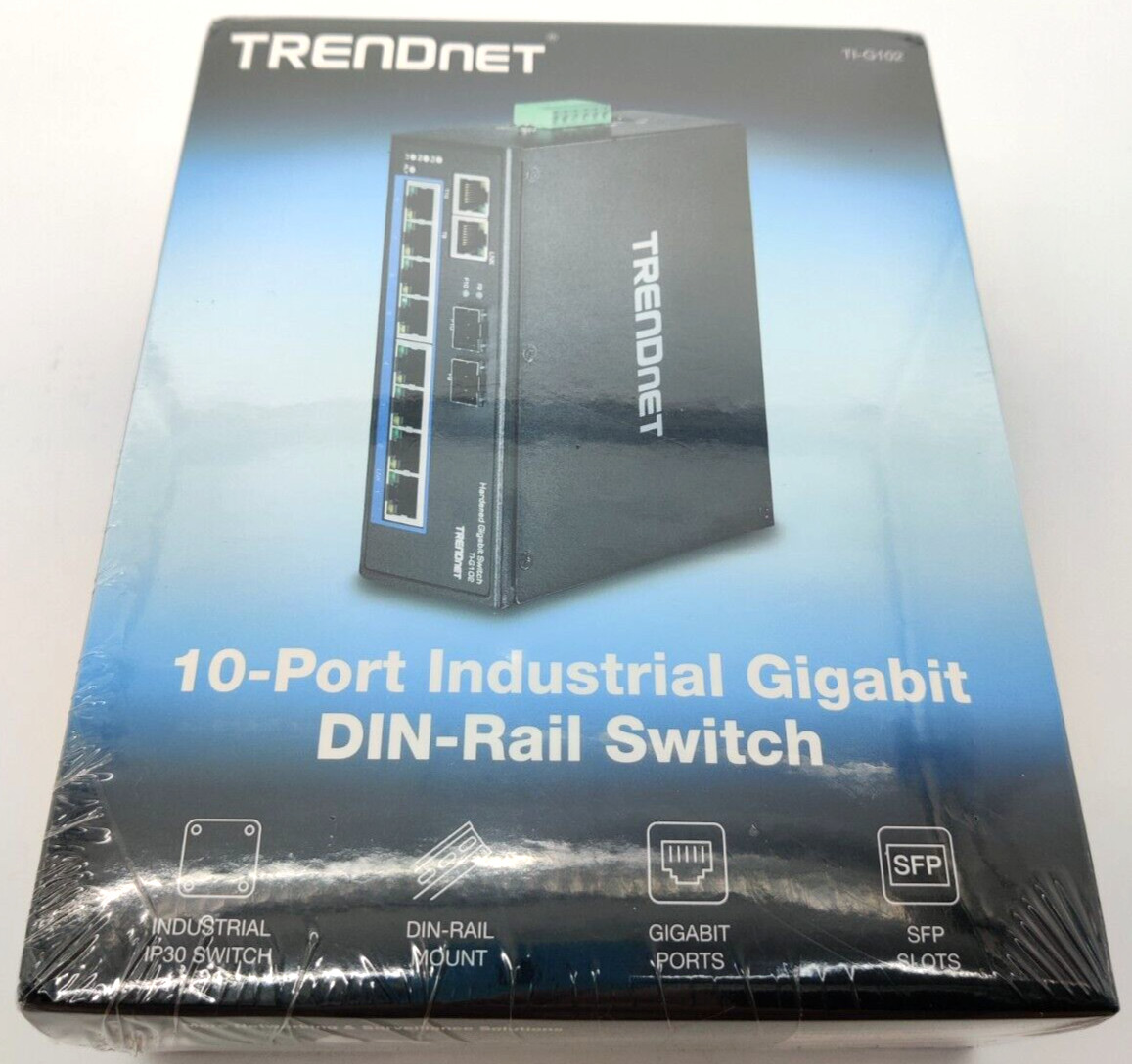 TRENDnet TI-G102 10-Port Hardened Industrial Gigabit DIN-Rail Switch RB-TI-G102