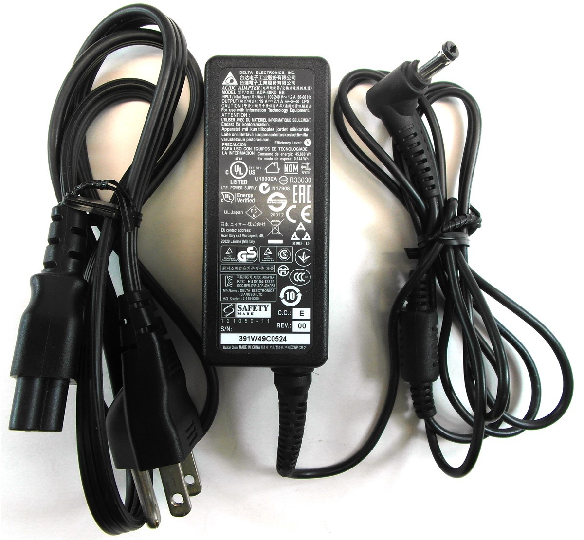 Genuine Delta Acer Laptop Charger AC Adapter Power Supply ADP-40KD BB 19V 40W