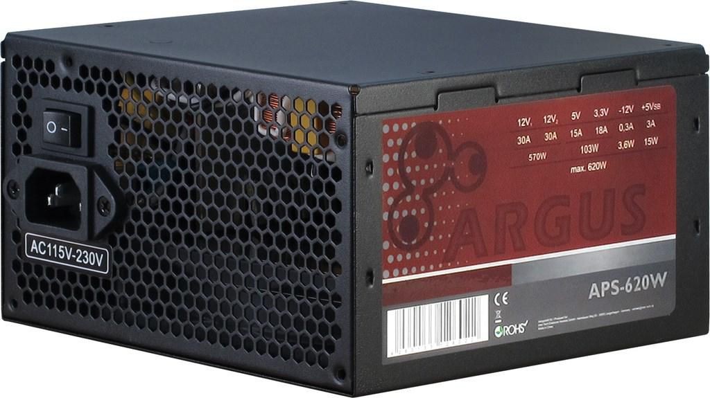 Inter-Tech 88882118 Argus Aps Power Supply Unit 620W 20+4 Pin Atx Black ~E~
