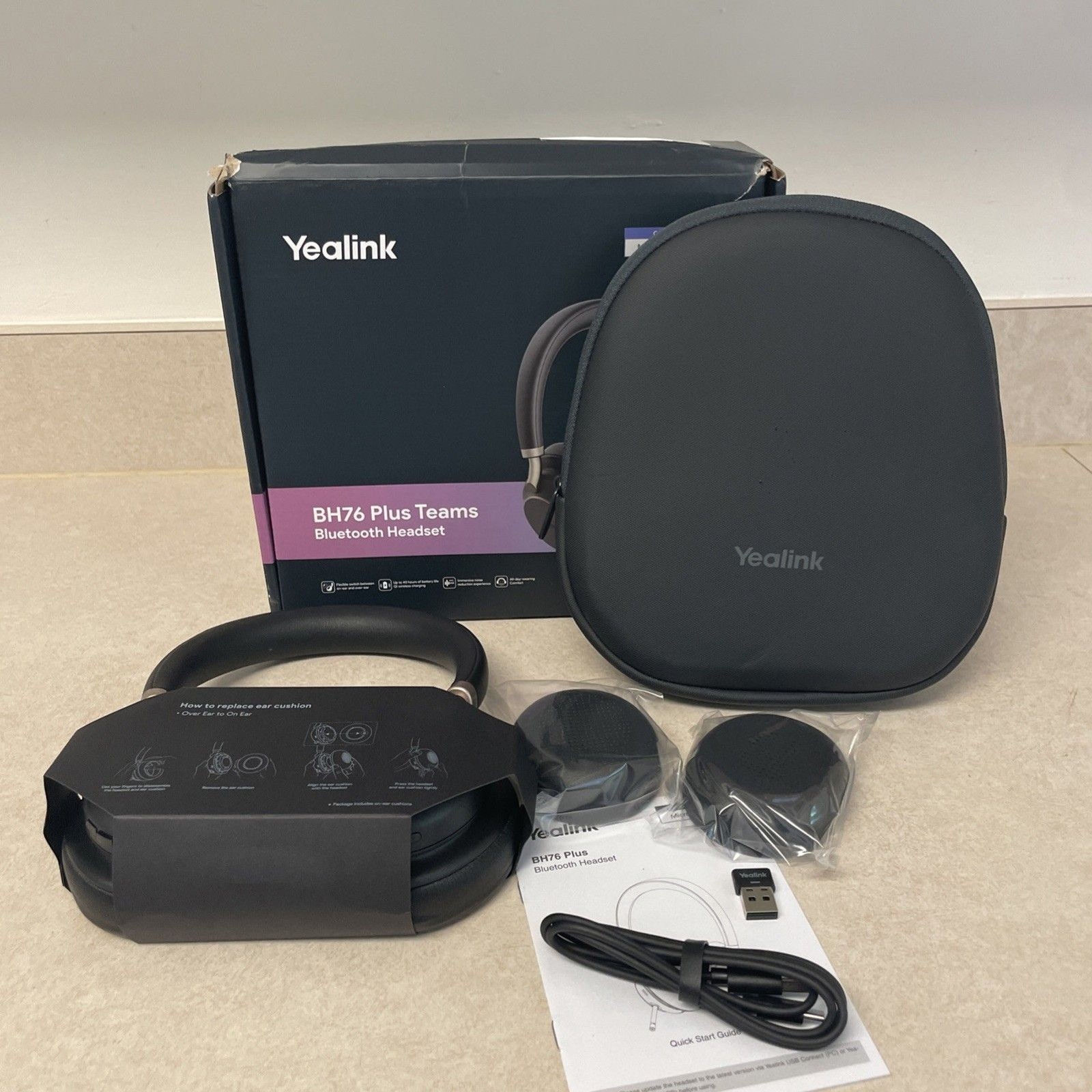 Yealink BH76 Plus Bluetooth Headset, Microphone PC Mac, Works with Teams (Certif