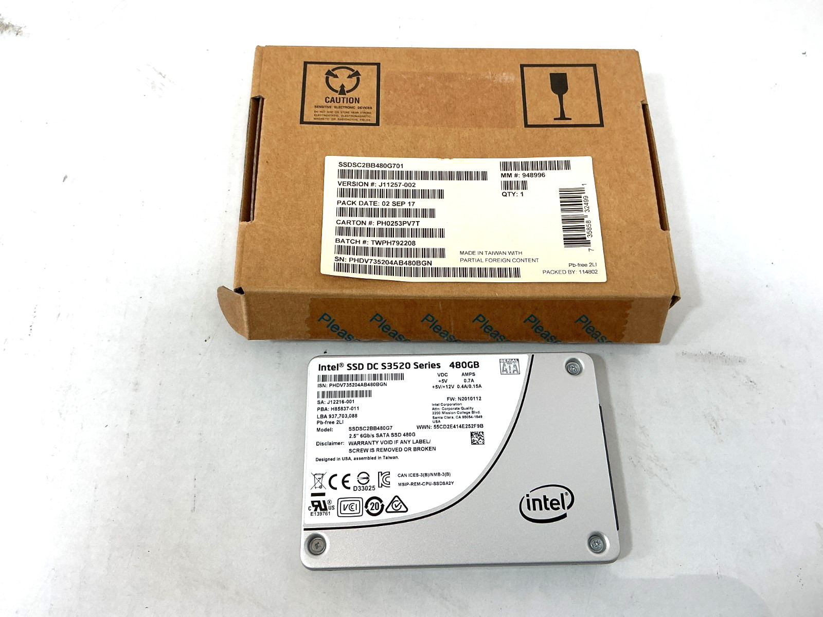 Intel DC S3520 480GB 2.5" SATA 6Gb/s SSD - SSDSC2BB480G701