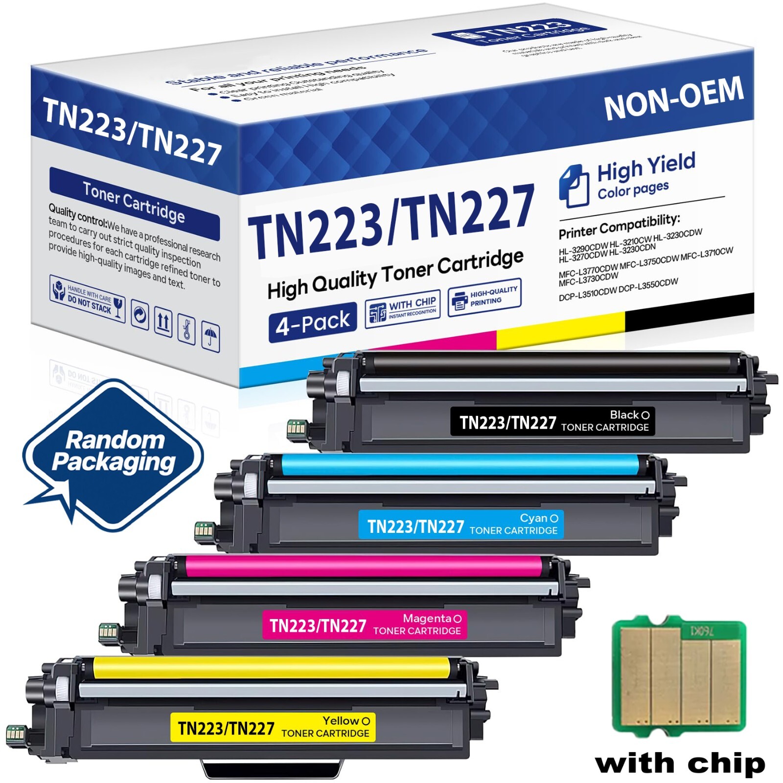4PK TN227 Toner Compatible With Brother TN227 TN223 Toner HL-L3210CW L3270CDW