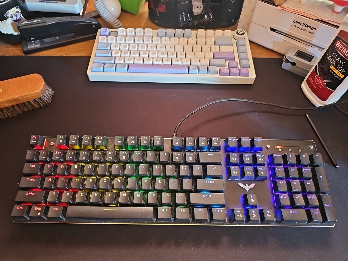 Havic Mechanical Gaming Keyboard HV-KB393L Black Light up Clicky Rainbow USB