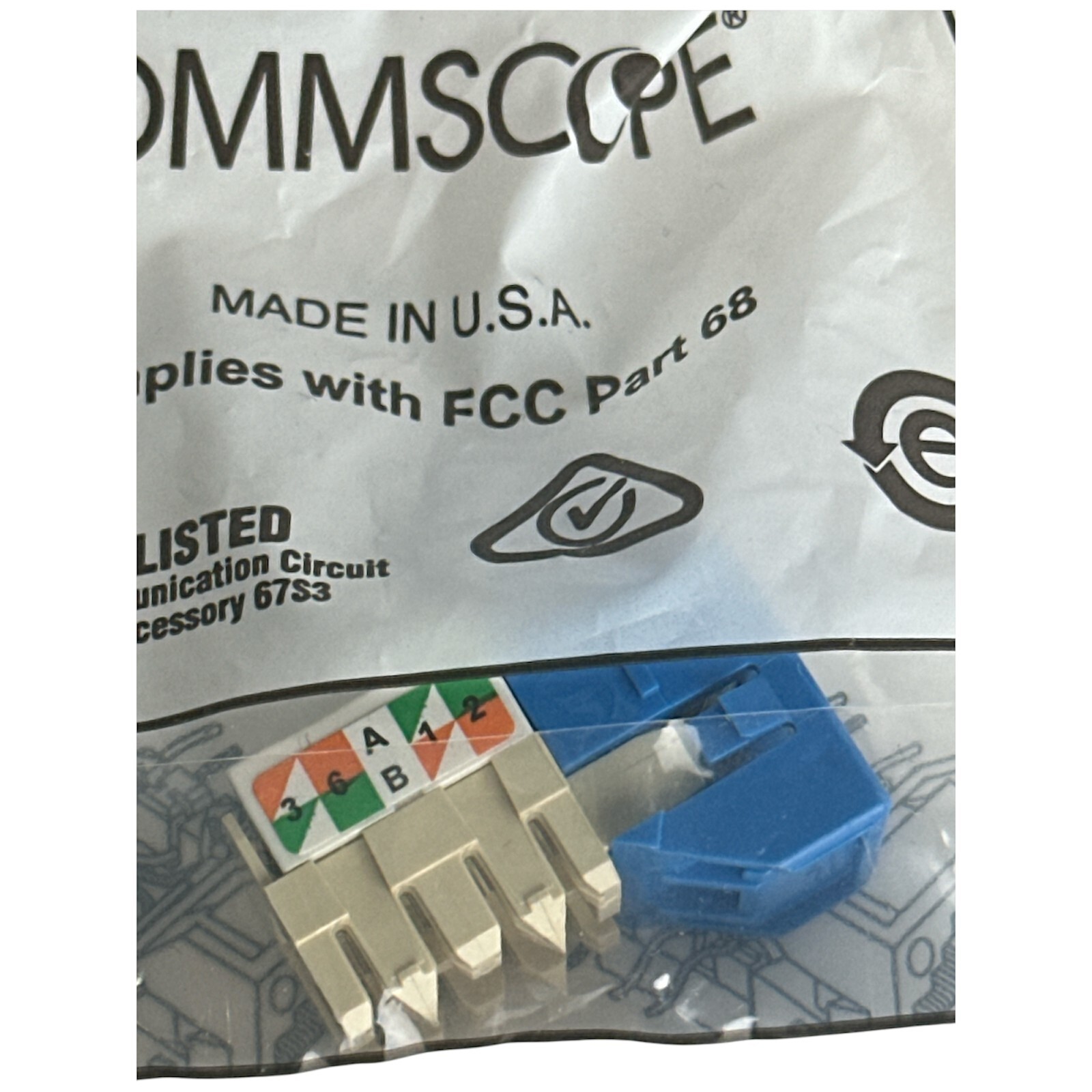 Commscope UNJ600-BL Uniprise Cat6 M-Series Modular Jack, Blue CC0020917/1