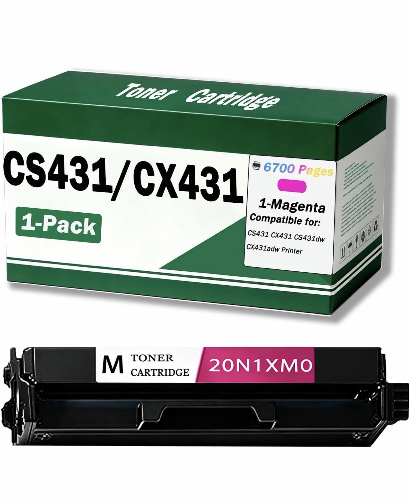 Compatible Lexmark CS431 CX431 20N1XM0 Magenta Toner Cartridge 6700 Page Yield