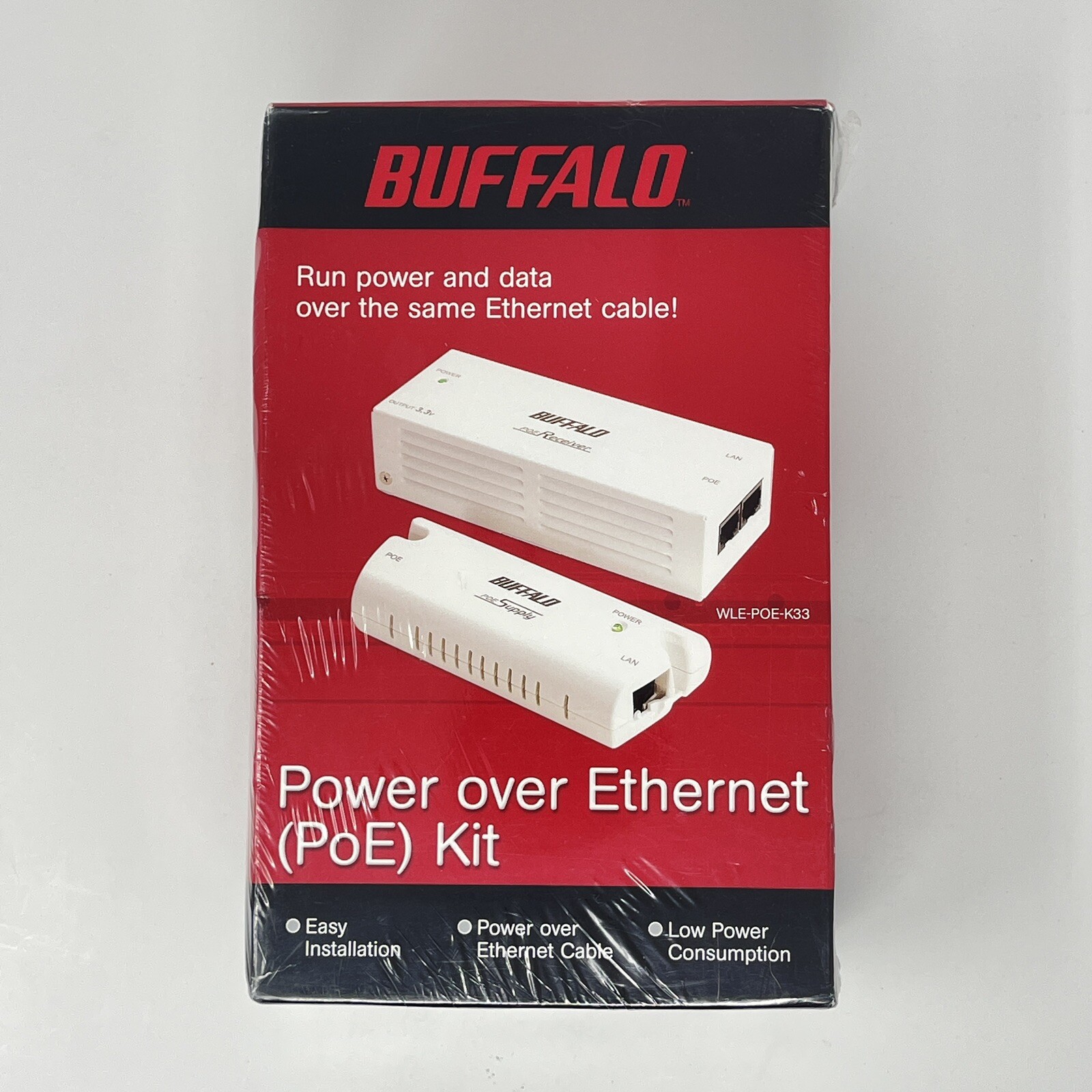 Buffalo Power Over Ethernet kit WLE-POE-K33 New Sealed