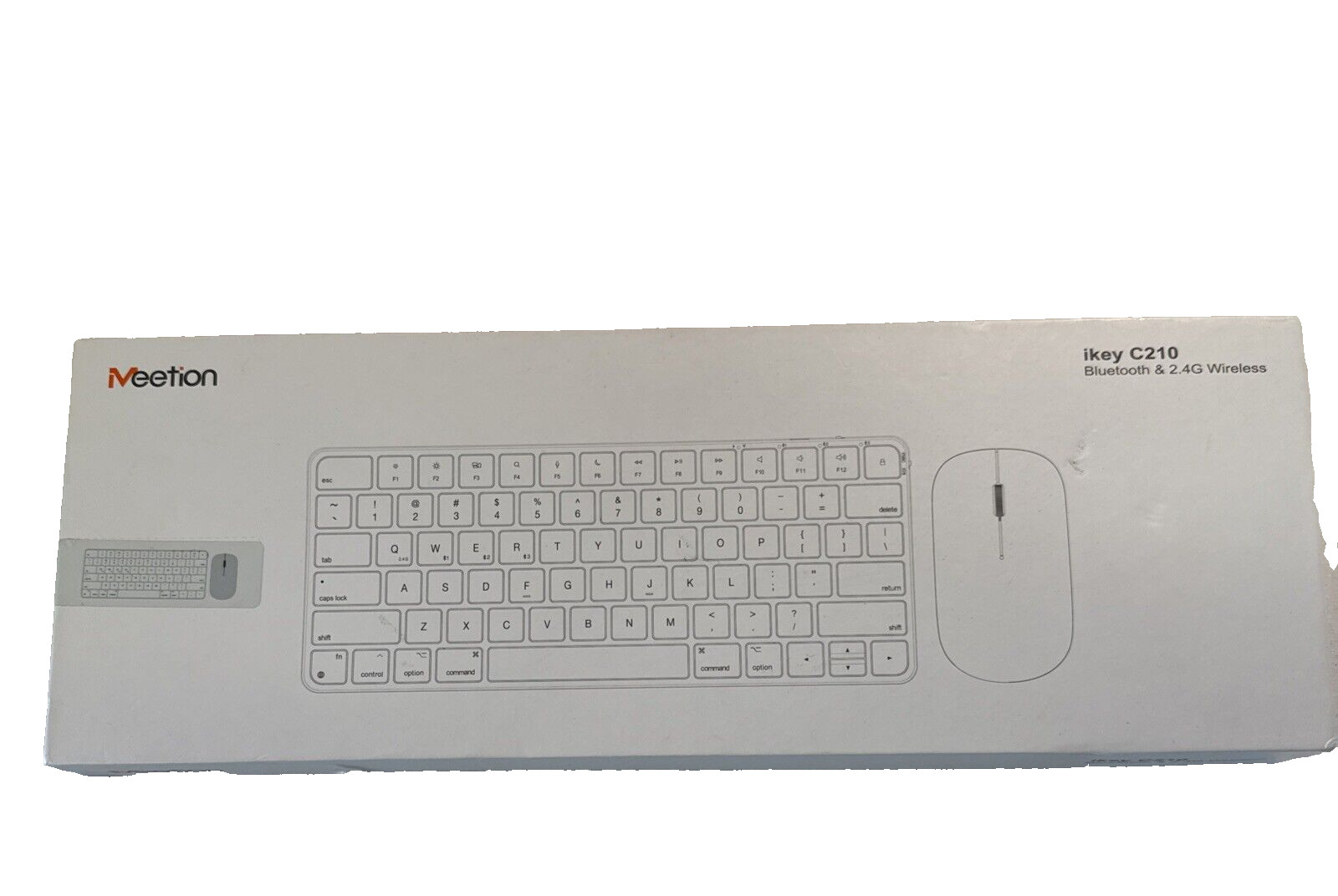 NEW Meetion Ikey C210 Wireless Bluetooth Keyboard and Mouse. White New In Box