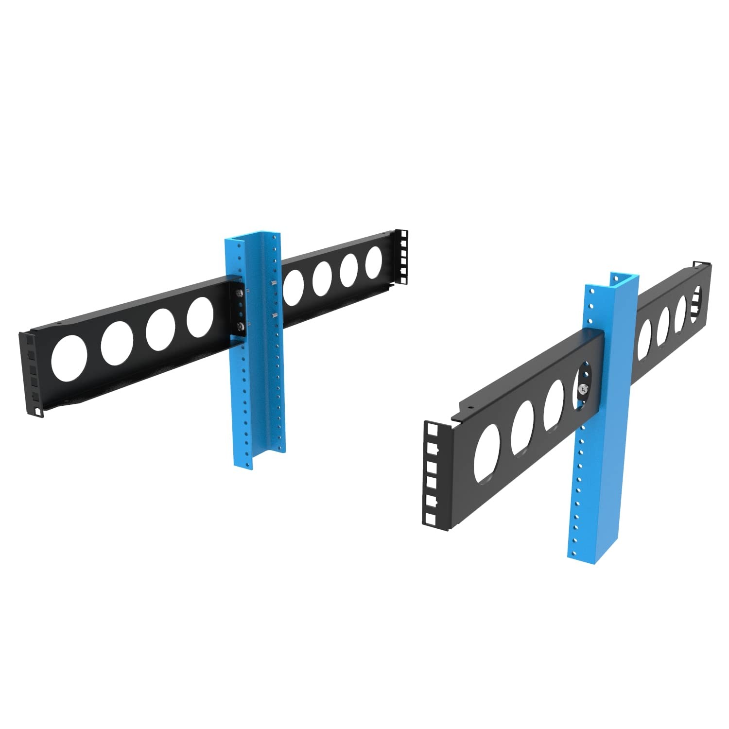 4 PCS 2U 2 Post Server Rack Depth Extender Kit Fits 19/23 Inch Network Equip