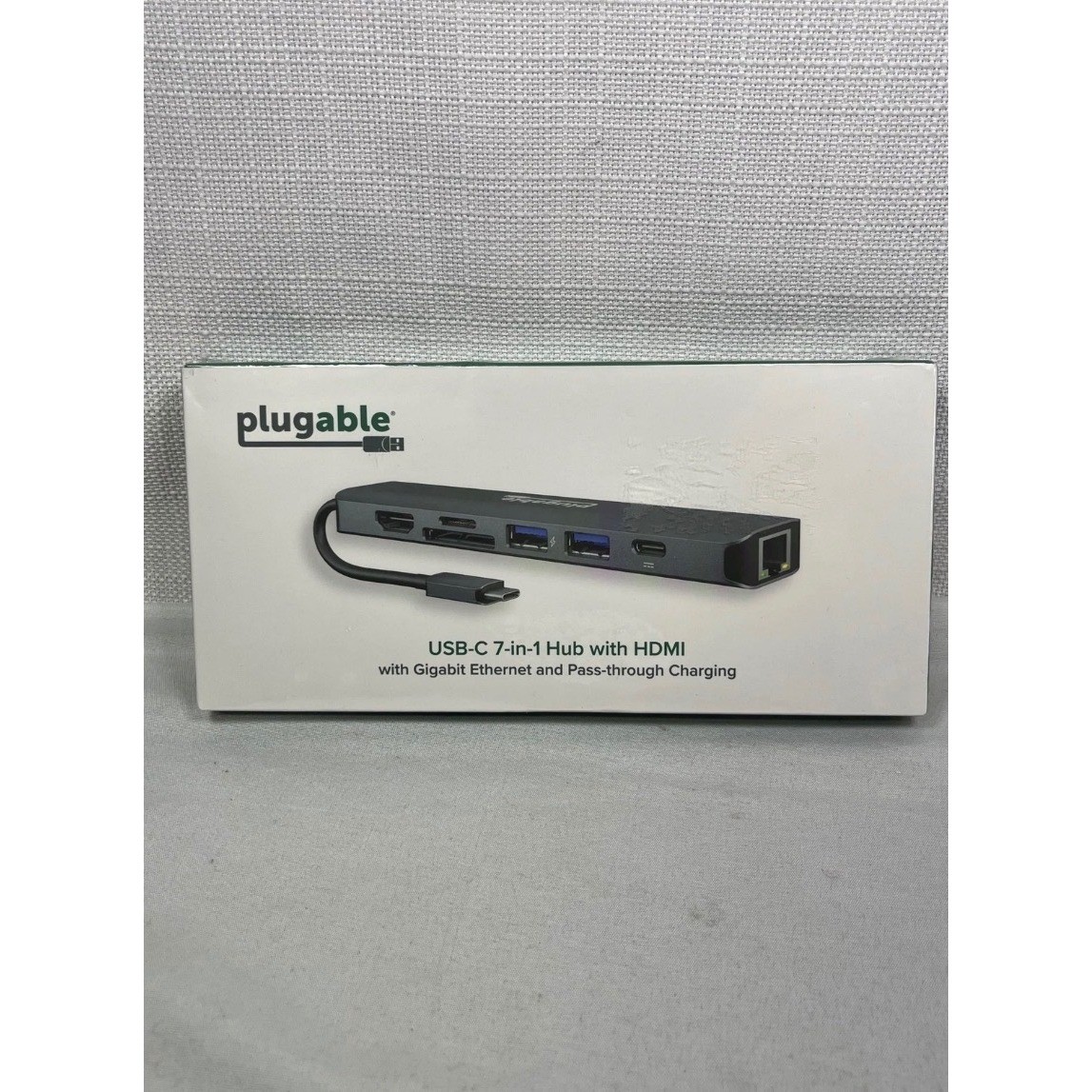 Plugable USB-C 7-in-1 Hub HDMI Gigabit Ethernet 87W PD USBC-7IN1E New