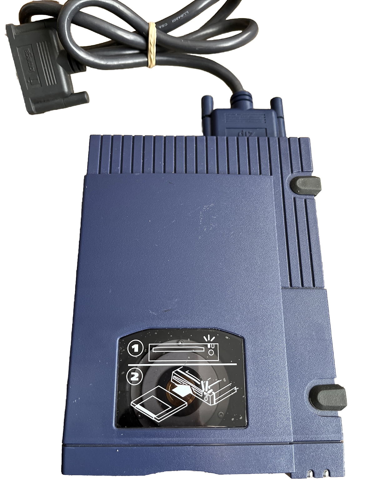 Iomega Zip 100 Portable Parallel Port Floppy Disk Drive w/Cable No Power Cord