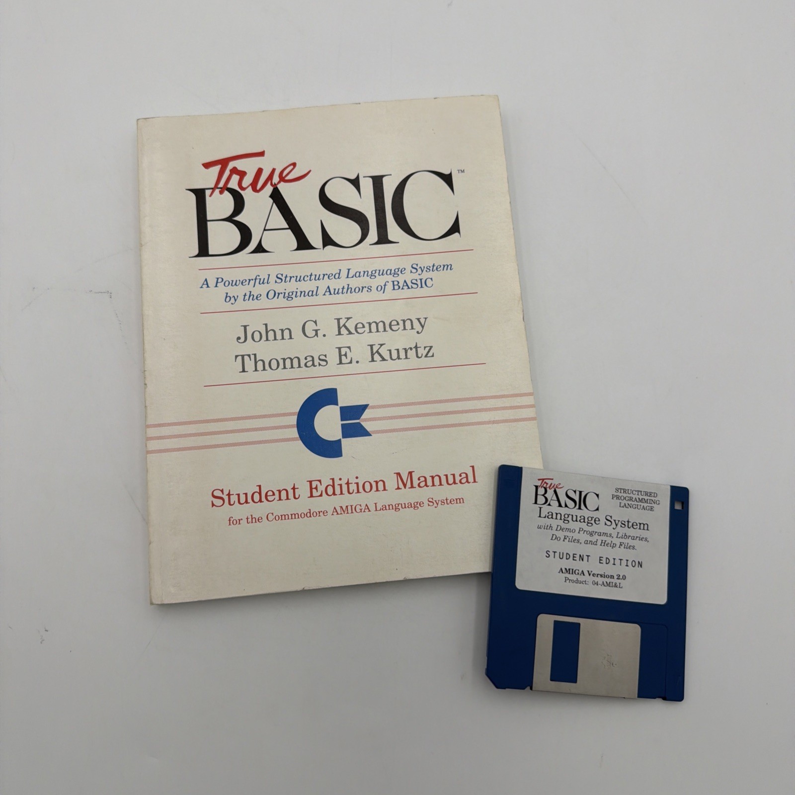 True BASIC Student Edition Commodore Amiga Manual w/ Original Disk Kemeny Kurtz