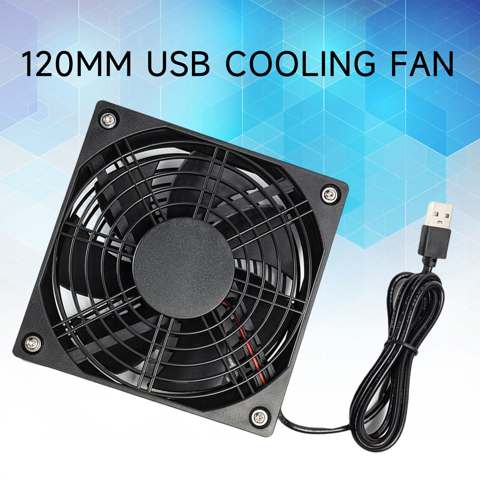 For Router Modem PC External Desktop 120mm USB Cooler Cooling Fan Stand 2000RPM