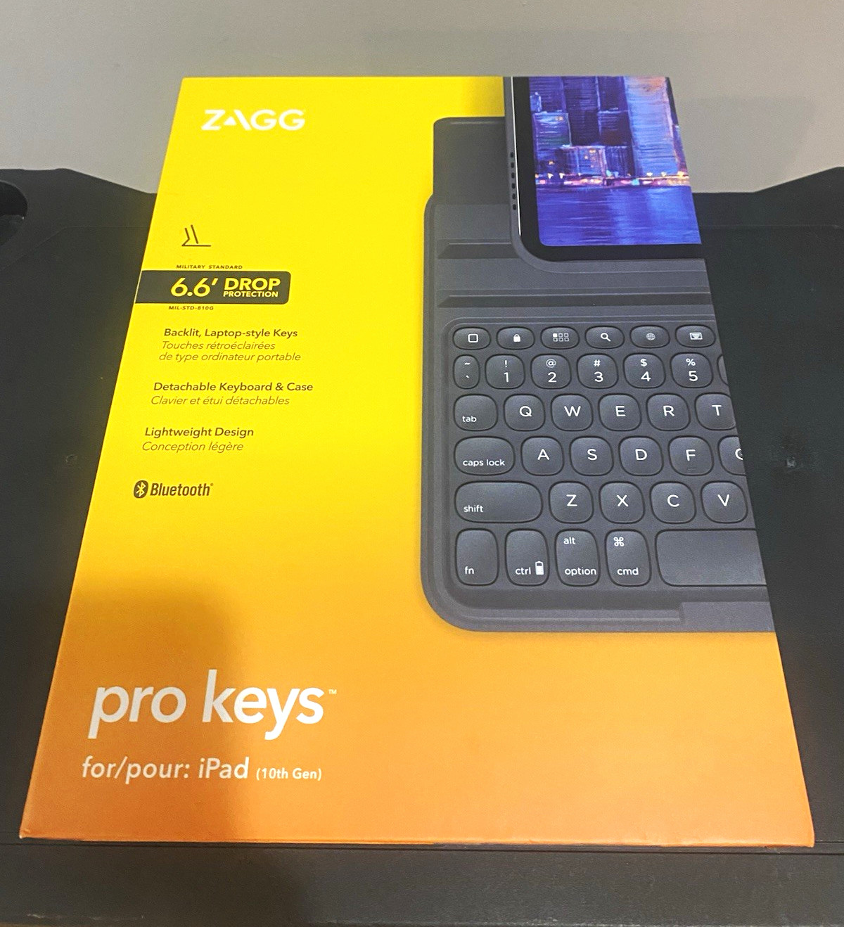 NEW ZAGG Pro Keys Bluetooth Detachable Backlit Keyboard Case Gray English QWERTY