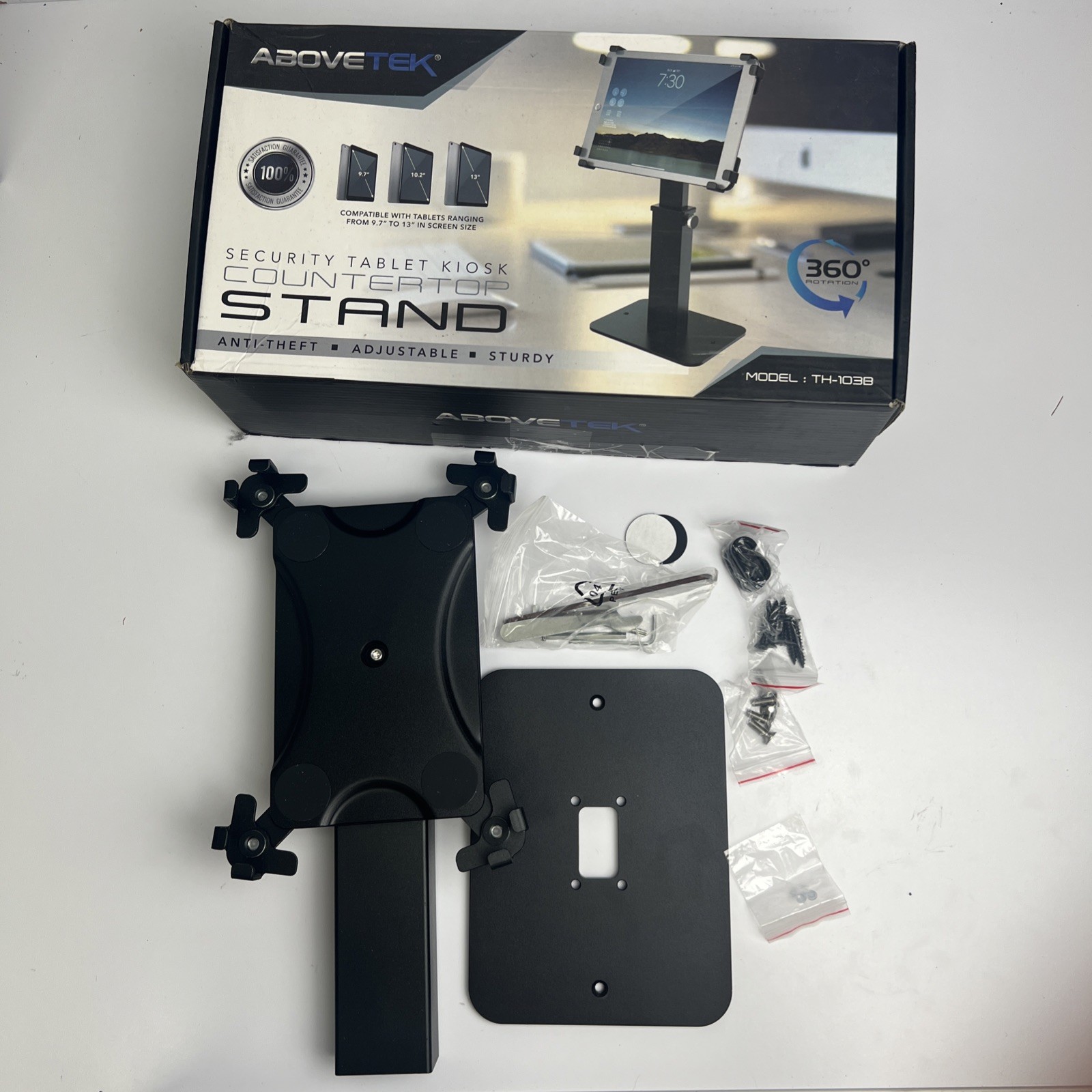 Abovetek Security Tablet Kiosk Countertop Stand 9.7 to 13” Tablets 360