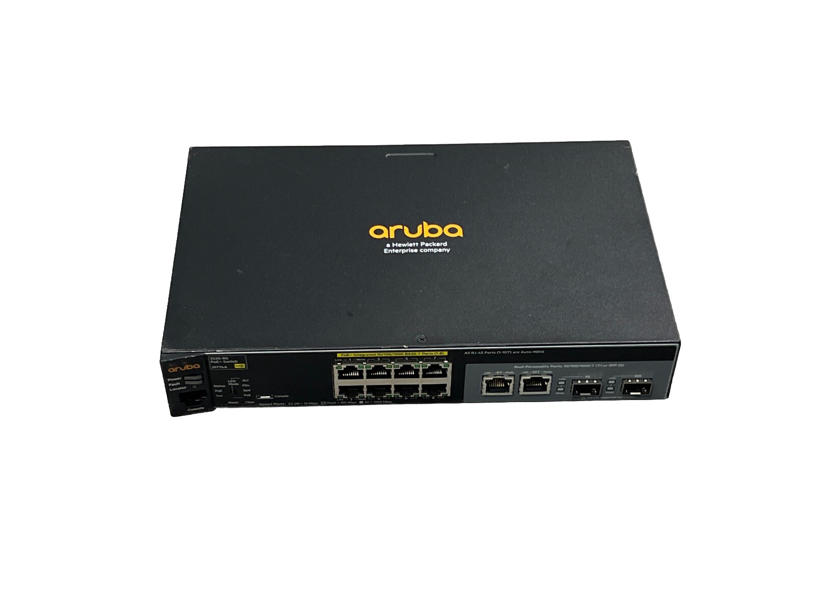 HPE HP Aruba 2530-8G PoE+ 8-Port Gigabit Ethernet Switch J9774A NO/pwr adapter