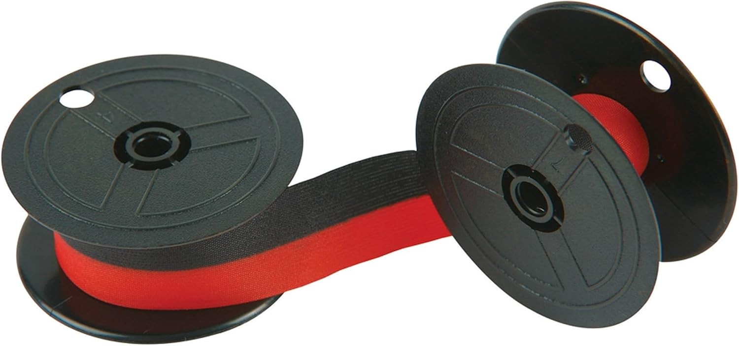 11216 Universal Twin Spool Calculator Ribbon, 6-Pack,Black/red