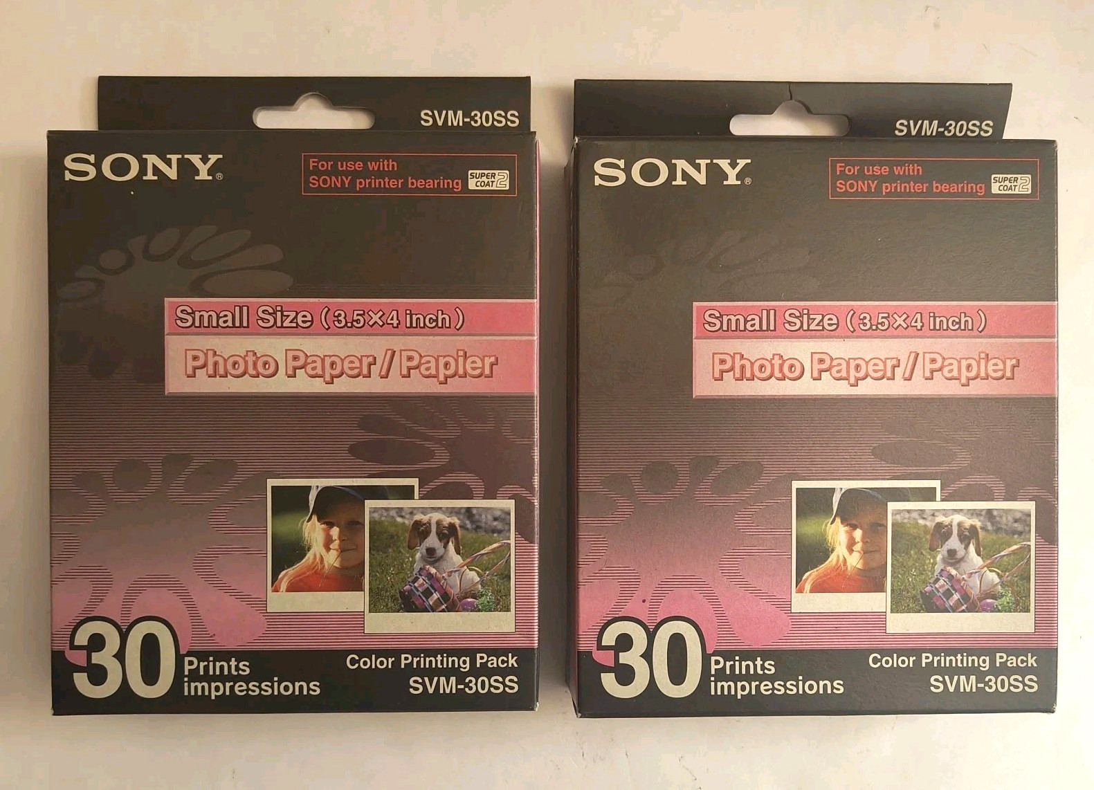 Sony SVM-30SS Color Cartridge and Photo Paper Printing Pack Lot of 2 NEW