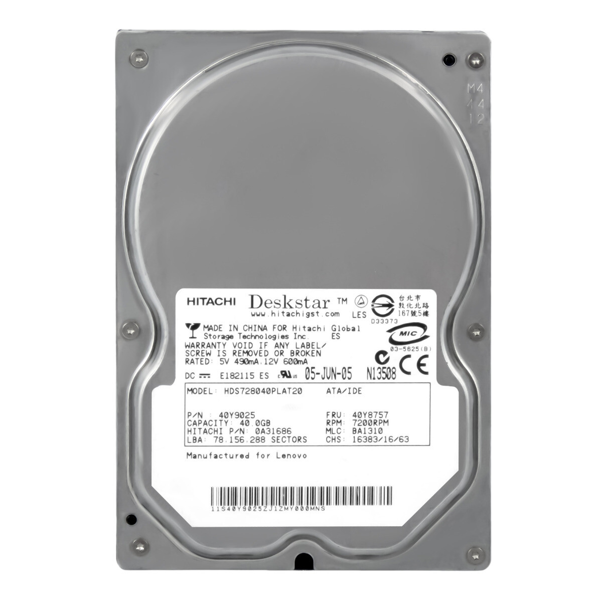 Hitachi DeskStar 7K80 40GB 7.2K 2MB ATA 3.5'' HDS728040PLAT20