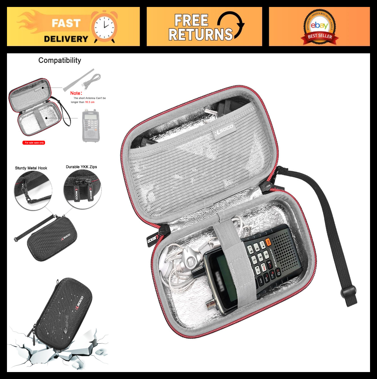 Travel Case for Uniden Bearcat BC125AT Handheld Scanner - Durable, Portable Prot