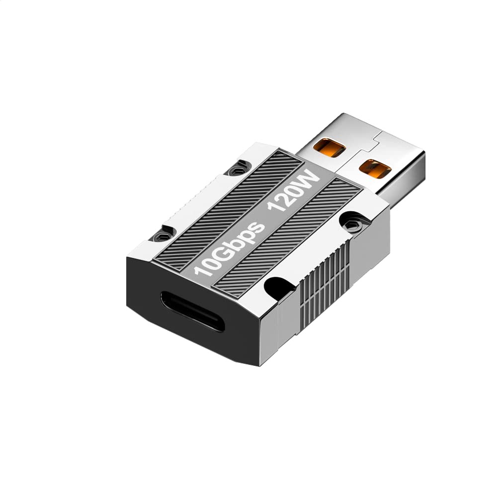 10Gbps USBC To USBA Adapter Zinc Alloy TypeC DoubleSided PD120W Charge