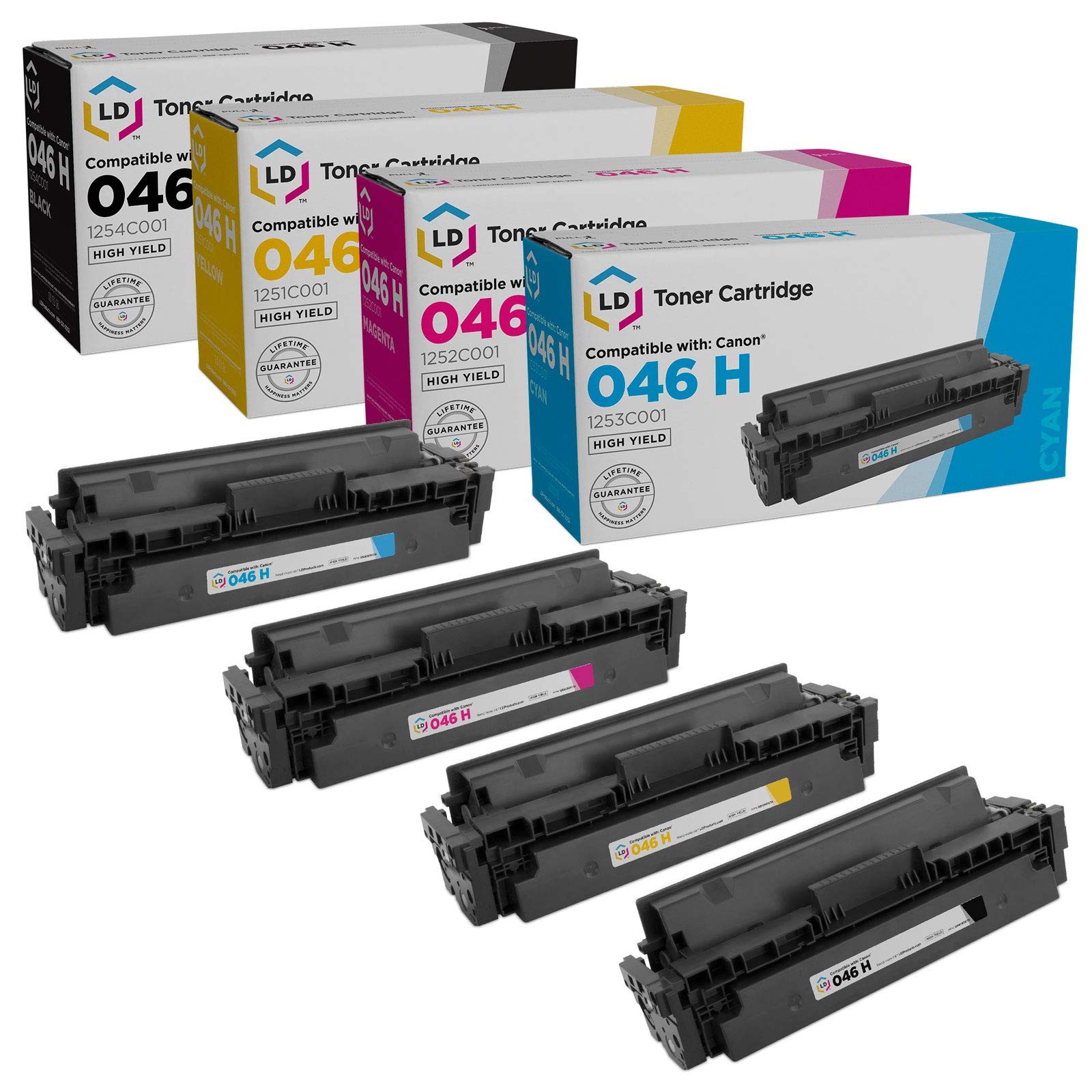 LD COMP Canon 046H Toner 4PK: 1254C001 BK, 1253C001 C, 1252C001 M & 1251C001 Y