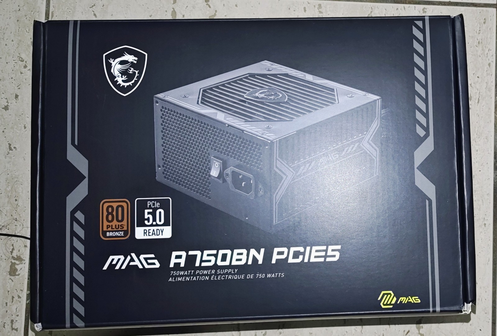 MSI MAG A750BN PCIE5 750W Power Supply – FOR PARTS / NOT WORKING