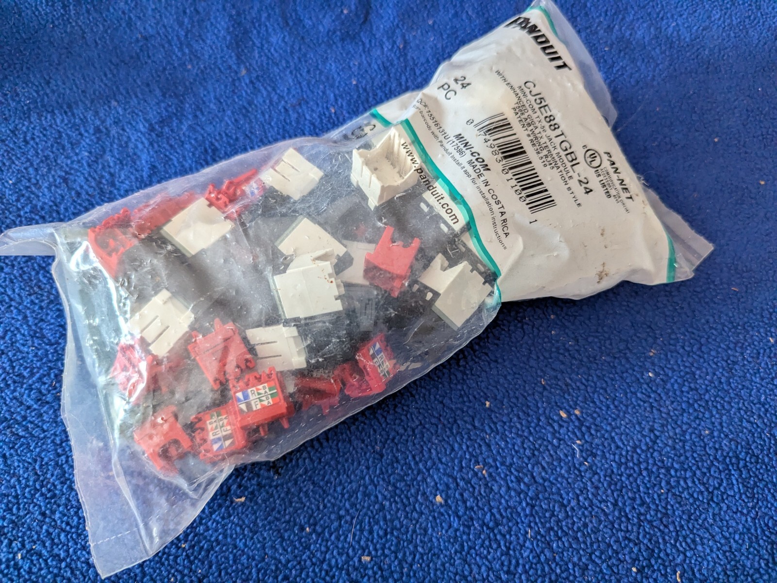 (24-PACK) Panduit CJ5E88TGBL-24 Cat5e Mini-Com Jack Module