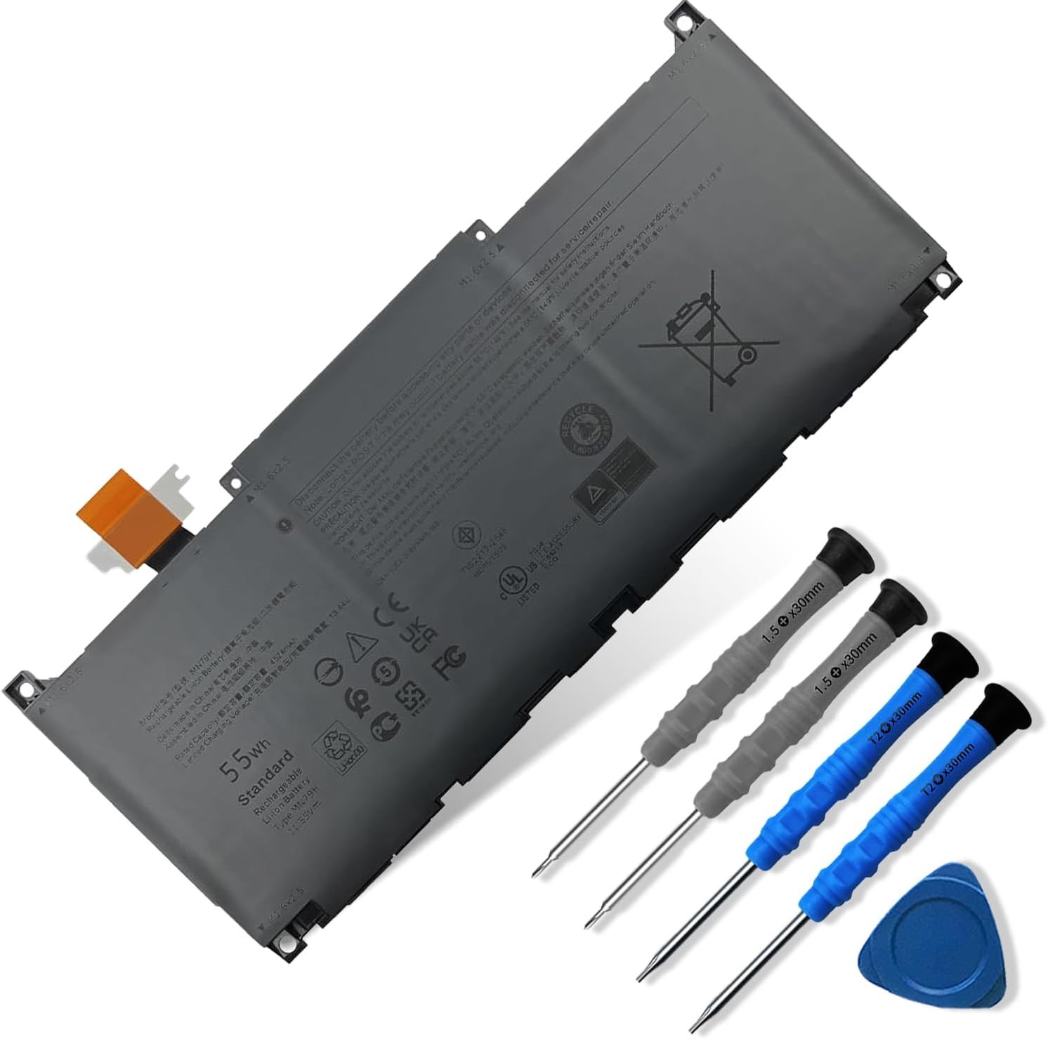 55Wh MN79H Laptop Battery Replacement for Dell XPS 13 Plus 9320 XPS9320 7523BLK