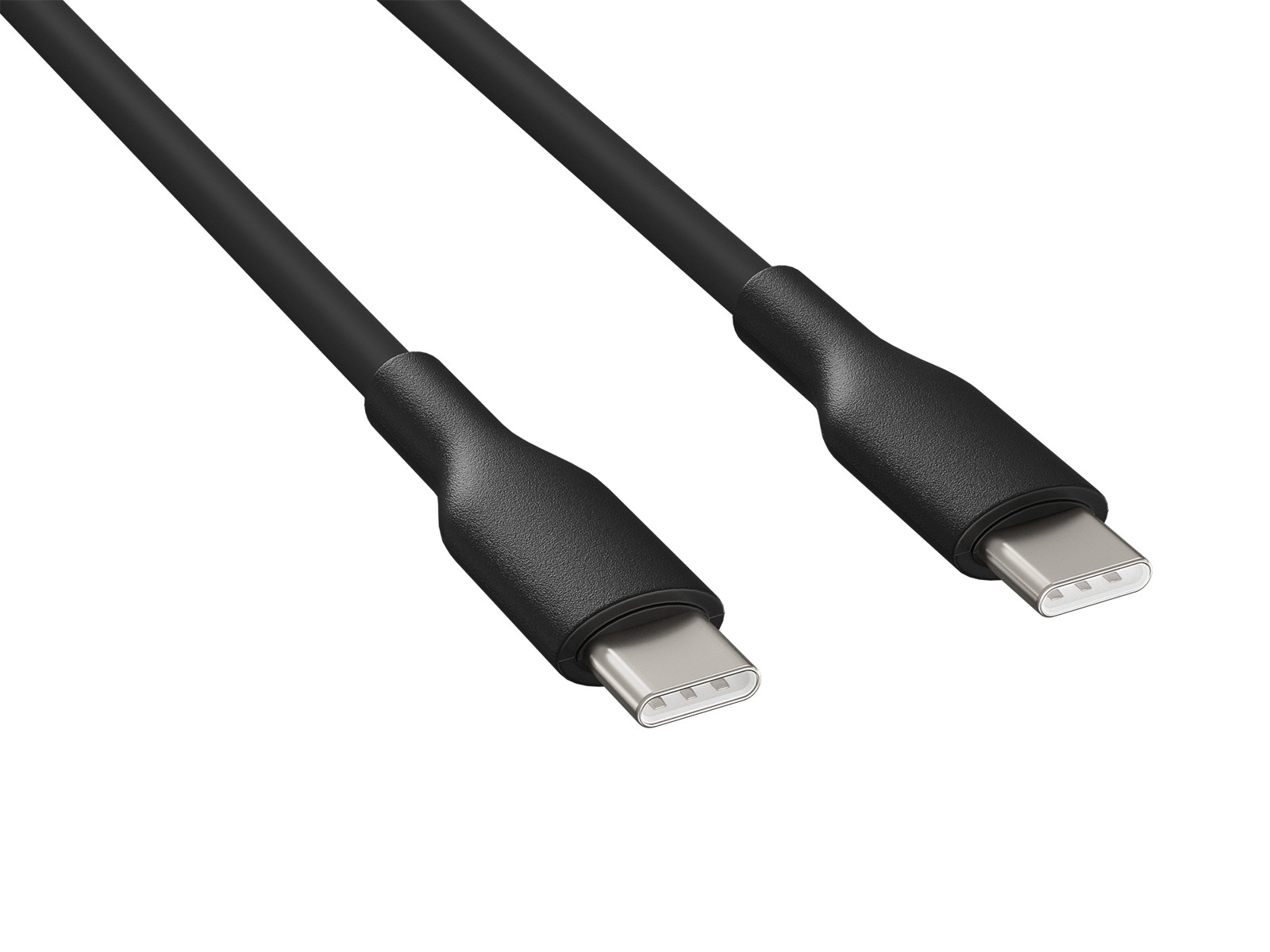 2m Soft Silicone USB 2.0  Type-C to Type-C Cable 60W 480mbps, Black