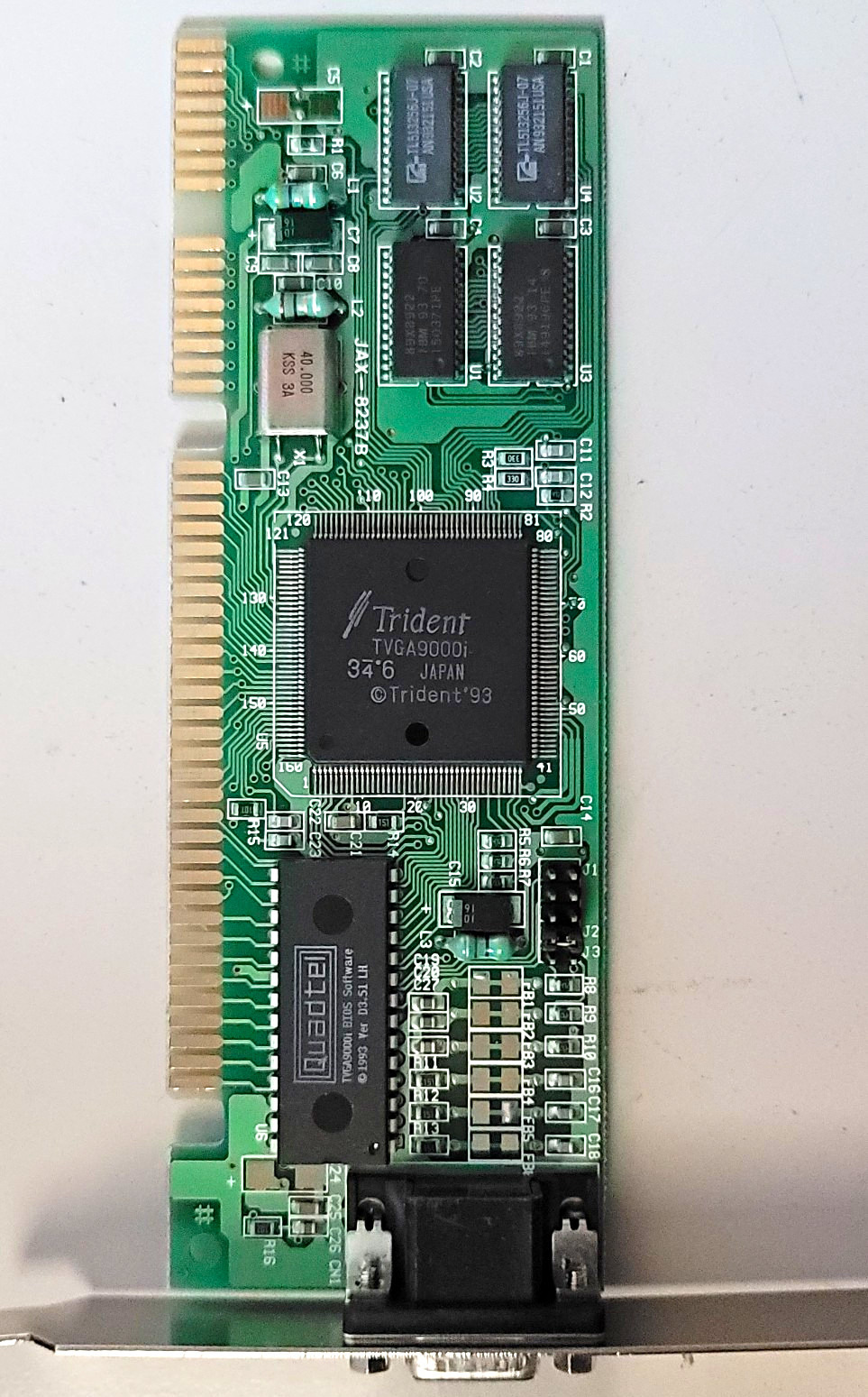 Trident TVGA9000i ISA VGA Graphics Adapter Card GPU w/ User Manual Vintage